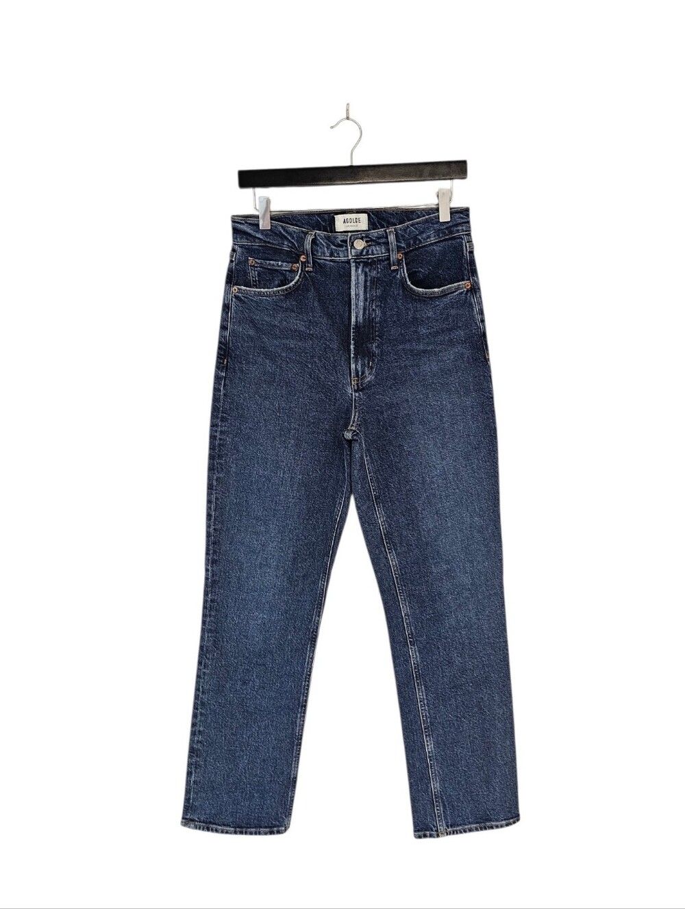 AGOLDE High Rise Stovepipe Straight Blue Jeans 28 Preowned